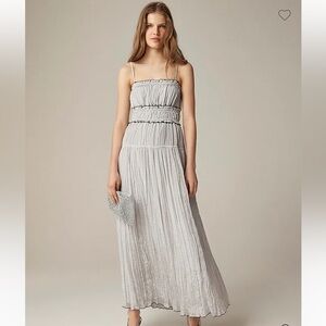 J. Crew Strapless Silver Maxi Dress